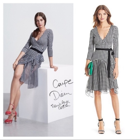 Diane von Furstenberg Riviera Gingham Wrap Dress DVF - Picture 6 of 8